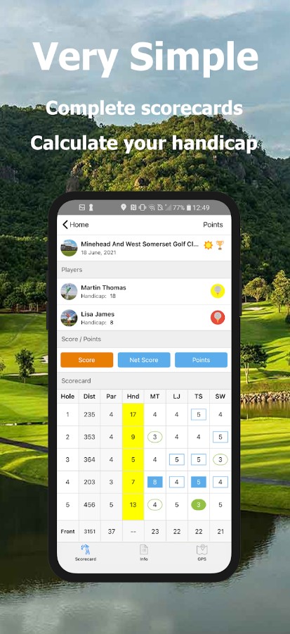 Golf Handicap, GPS, Scorecard
2