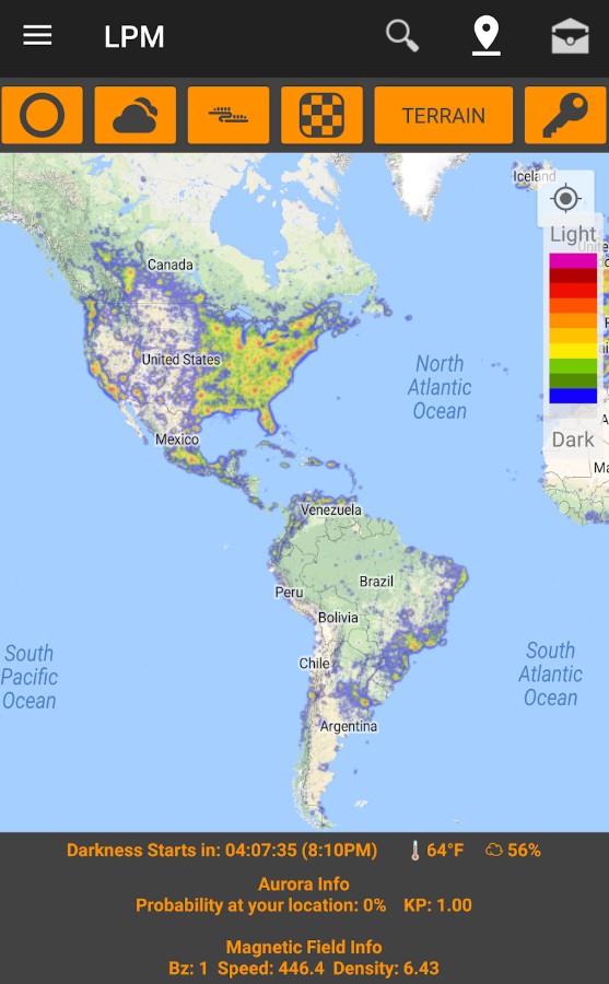 Light Pollution Map - Dark Sky
1