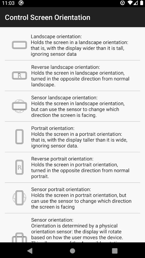 control screen rotation
2