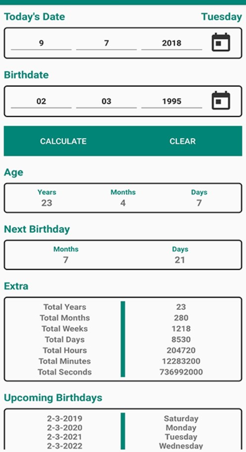 Age Calculator by Date of Birt
2