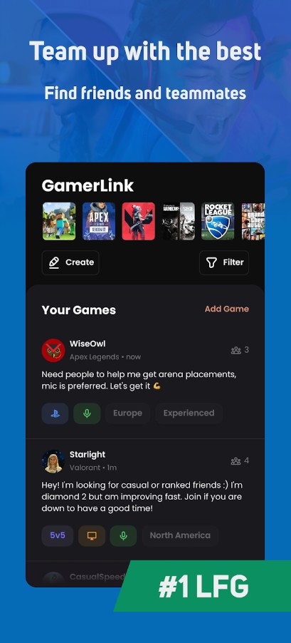 Plink - Teamfinder (LFG) app for gamers