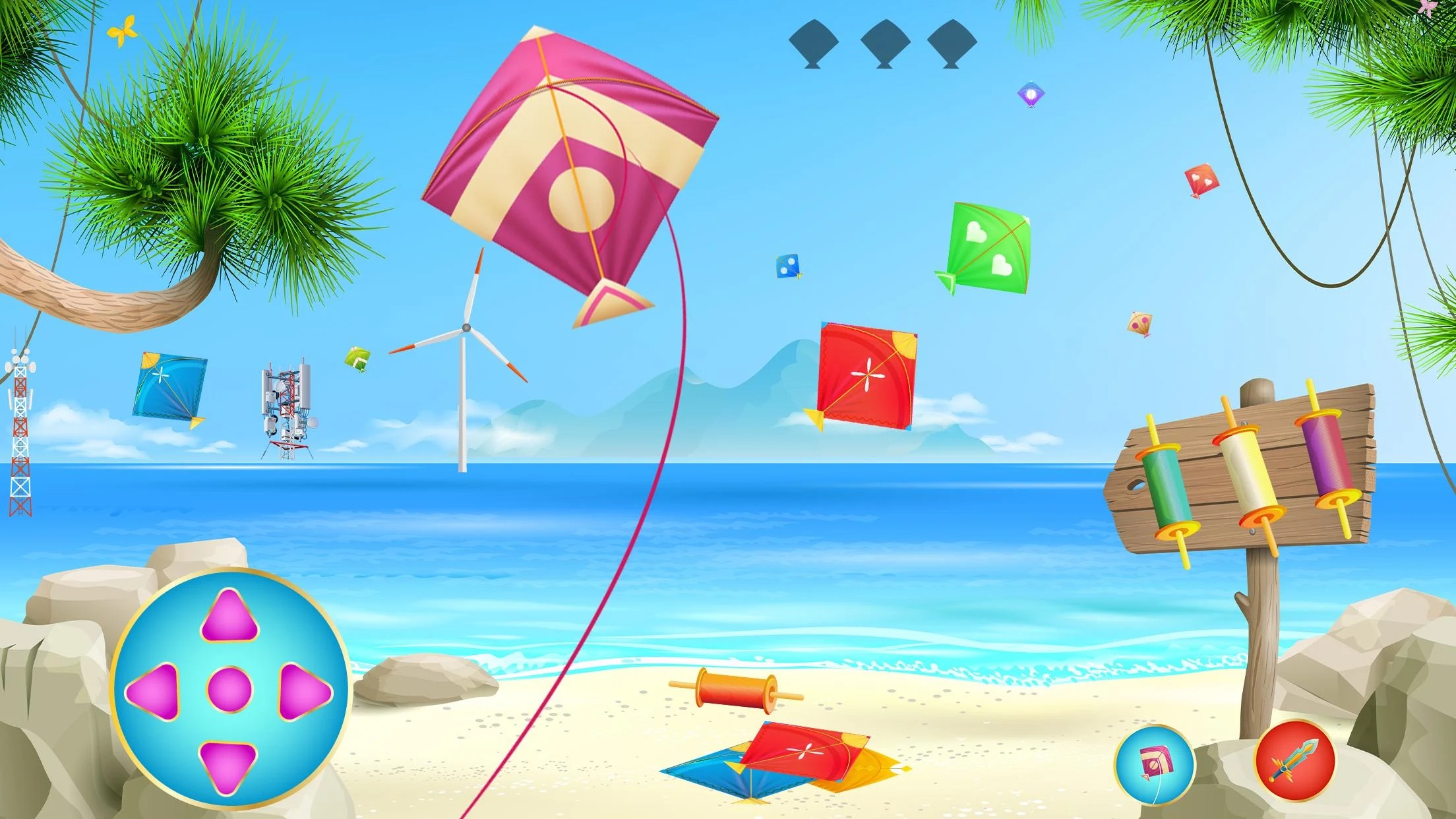 Praia Kite Flying Challenge Kite Games 3D - Flying Kite Sim: Kite para crianças Kite Flying Basant Festival Ultimate Kite Battle Offline - Superhero Kite Flying Simulator - Pipa Kite Flying