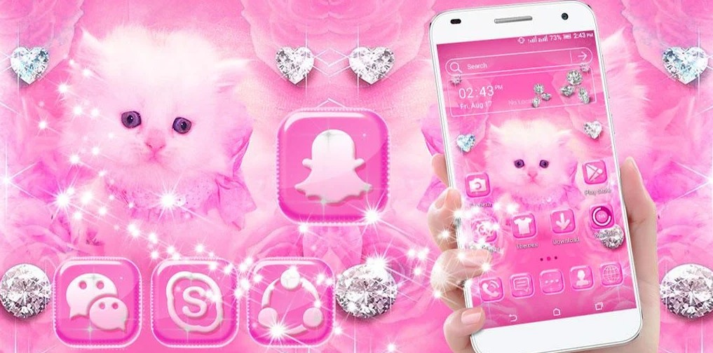 Cute Pink Cat Launcher Theme
1