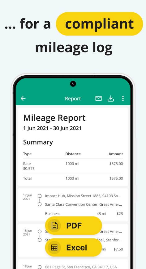 Mileage Tracker by Driversnote2