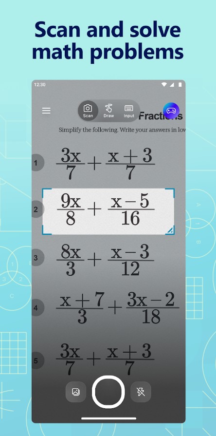 scan math problem to solve