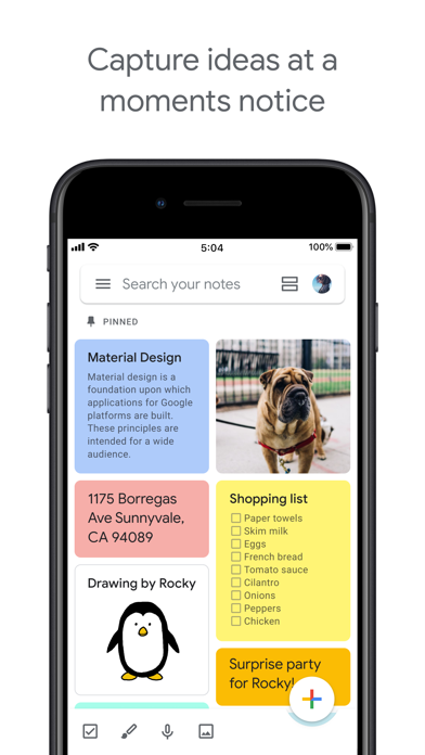 Google Keep screenshot